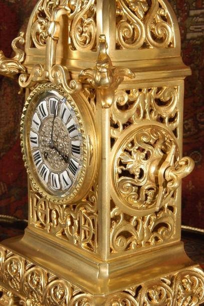 fig 4. **** SOLD **** Superb Antique French Clock Set - Japy Freres